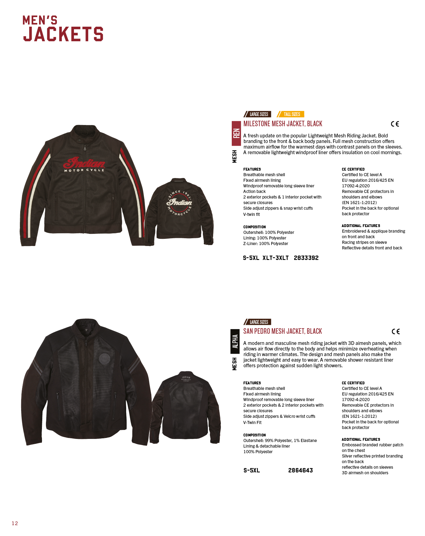 A catalog page showing two different jackets, one black and one brown. AI generated content
